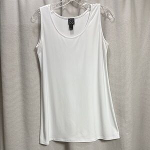 Clara Sun Woo Tank top Women’s SZ S White tunic length basic work layer classic
